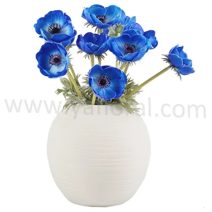 low Price artificial anemone flowers factory wholesale PU Purple artificial anemone blue PU Anemone
