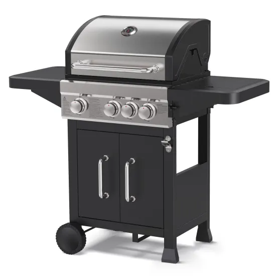 Performance 3-Burner Cart Style Liquid Propane Gas Grill, Stainless Steel