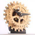 Mini horloge de bureau en bambou