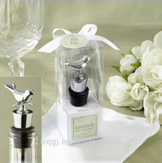 Chrome Bottle Wine Stopper Drink Reception Cute Love Bird Shape Wine Bottle Stopper for Gift