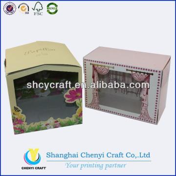 plastic storage box with PVC window for cosmetic