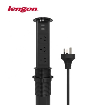 Australia Motorized Electrical Lifting Pop Up Socket with 2 USB and 1 Type-C Wireless Charging