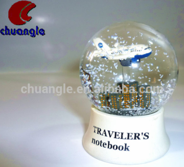 OEM building snow globes decoration,Custom glass water ball souvenir for sale