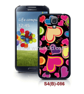 Hearts Picture 3d Back Case For Samsung S4 Use,pc Case Rubber Costed,multiple Colors Available 