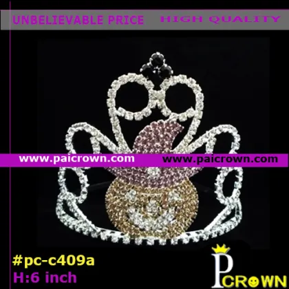 Yellow Mr Evil pumpkin/Evil smile Pageant Tiara Crown