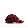 Cotton black and red checkered cap baseball cap