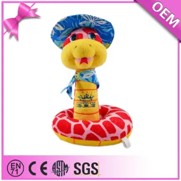 Factory custom cartoon mascot cute snake toy red soft plush snake