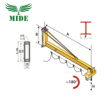 Cần cẩu xoay tường 180 độ