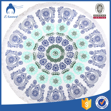 100% cotton printed bed sheet cheap round beach towels