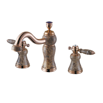 Three hole cold and hot split archaize faucet