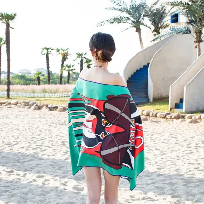 Custom Printed Microfiber Sand-Free Beach Towel - Recycled Plastic Beach Towels