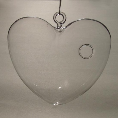 Hanging Glass Vase in Heart Shape