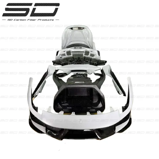 488 P Style Bodykit: Ferrari 488 GTB/Spider Upgrade Kit - Front Bumper, Hood, Rear Bumper, Spoiler Full Set