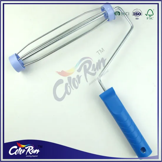 ColorRun professioanal hand tools blue plastic handle zinc plated main rod paint roller frame