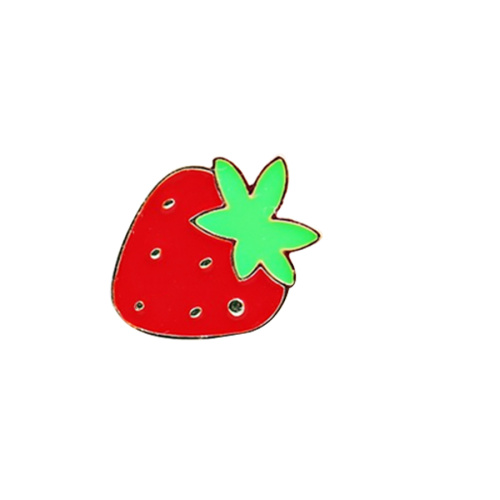 Logotipo personalizado lindo metal fruta fresa broche de fresa