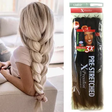 EZ Pre stretched Box Easy Braids In synthetic Hair Extension Kanekalons Braid Corchet Braiding Hair Xpressions Yaki Texture Bulk