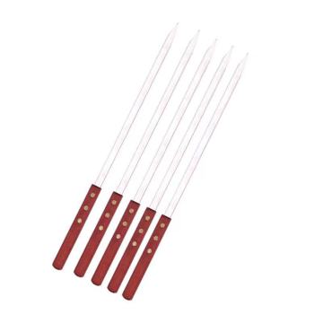 Spiedini barbecue in acciaio inossidabile di dimensioni personalizzabili con manici in legno