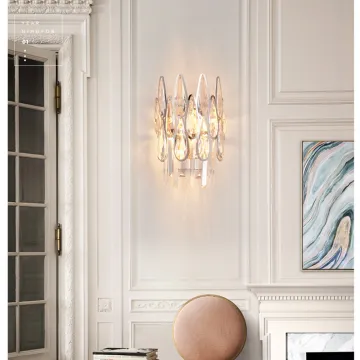 Luxury Crystal Sconce Wall Lamps for Modern Indoor Living Room and Bedroom