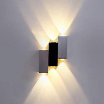 Modern LED Wall Light, 6W Brushed Aluminium Up Down Wall Sconce for Living Room, Bedroom, Kitchen