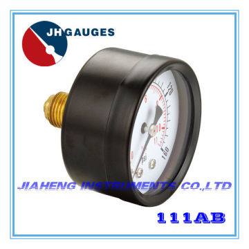 High quality black steel 0-100 psi 7 bar pneumatic compressed air pressure gauge