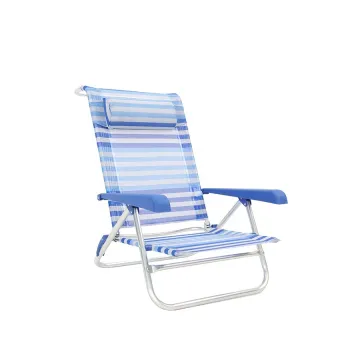 Adjustable Aluminum Reclining Folding Beach Lounge Chair