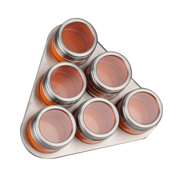 Τρίγωνο σχήμα ανοξείδωτο χάλυβα Μαγνητική Spice Rack
