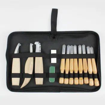High-Quality Customizable FSC Wooden Blocks and Carving Tool Set in a Convenient Toy Bag