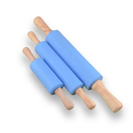 Non-Stick Surface Dumpling Noodle Wooden Handle Flour Silicone Rubber Rolling Pin" could be shortened and optimized for a search engine as:

"Wooden Handle Silicone Rubber Rolling Pin for Dumplings