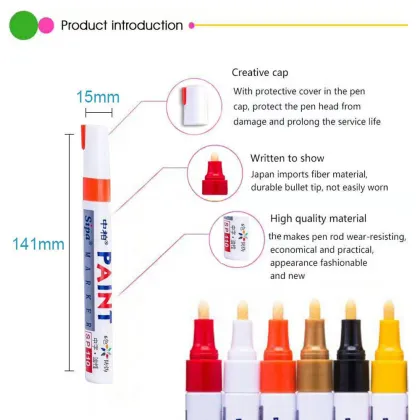 Indelible Ink Paint Pen for Car Tyre and Glass Marking