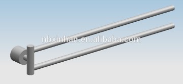 Top quality contemporary bathroom wall fitting accessories chrome plating brass swivel double towel bar