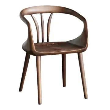 Nordic Ash Solid Wood Restaurant Cafe Armchair for Modern Living Room and Dining