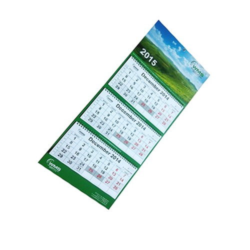 Custom Paper 3 Month Wall Calendar