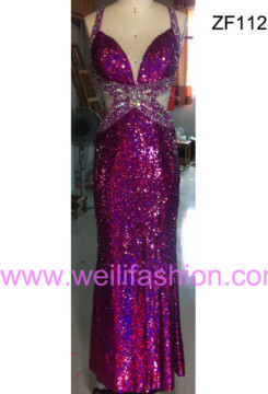 Long Sexy Beading Applique Sequin Evening Dresses