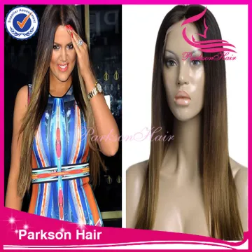 Best quality cheap price two tone #1b /#6 brazilian straight hair ombre lace front wig / full lace wig human hair ombre wig