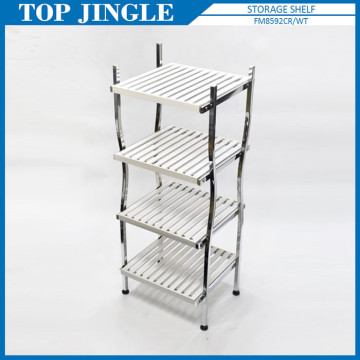 4-tier Metal Waterproof Bathroom Wall Storage Shelf