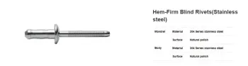 Hem-Firm Blind Rivets(Stainless steel)