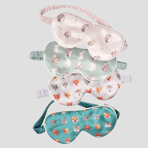 Comfortable 100% mulberry printed silk eyemask for kids