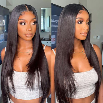 16-30 Inch Human Hair Swiss Lace Closure Wigs Vendor Peruvian Virgin Hair Glueless 5x5 Lace Front Wig