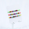 Juego de pulsera de cuentas de vidrio fluorescente de 4 mm