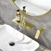 Pirinç şelale lavabo banyo musluk upc altın musluklar
