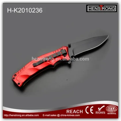 Contrast color aluminum handle black coat sharp blade folding knife
