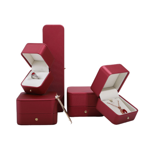 Custom Wholesale Red PU Leather Jewelry Packaging Box