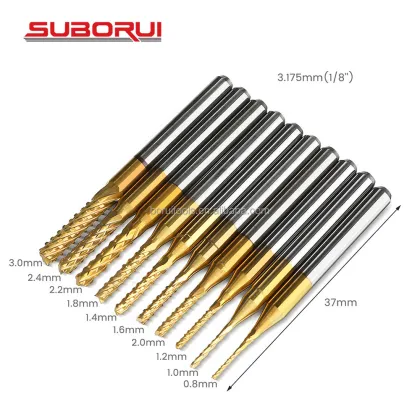 SUBORUI 10-Piece Titanium Dremel Burrs Cutting Tool Kit