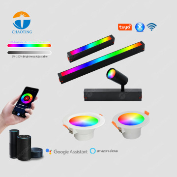 Tuya Smart WiFi Control Dimmable CCT Colour LED Track Light