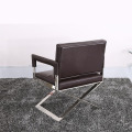 Modern X leg stainless steel armchair