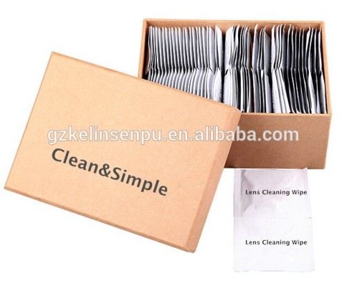 Disposable optical Lens moisten cleaning wipe