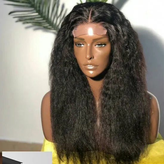 Cheap Yaki Kinky Straight Human Hair Hd Full Lace Front Wig For Black Women Raw Brazilian Virgin Human Hair Closure Wig Vendor