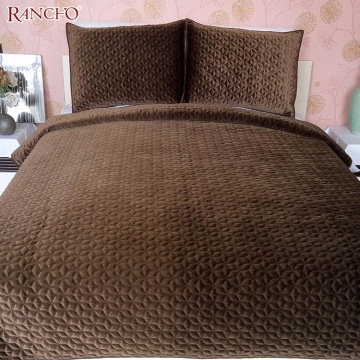 Latest european style bedspread king size velvet bedspread