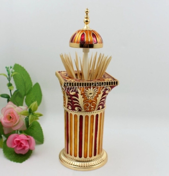 Shinny Gifts Beauty Creative Metal Enamel Toothpick Holder for Party Decoration