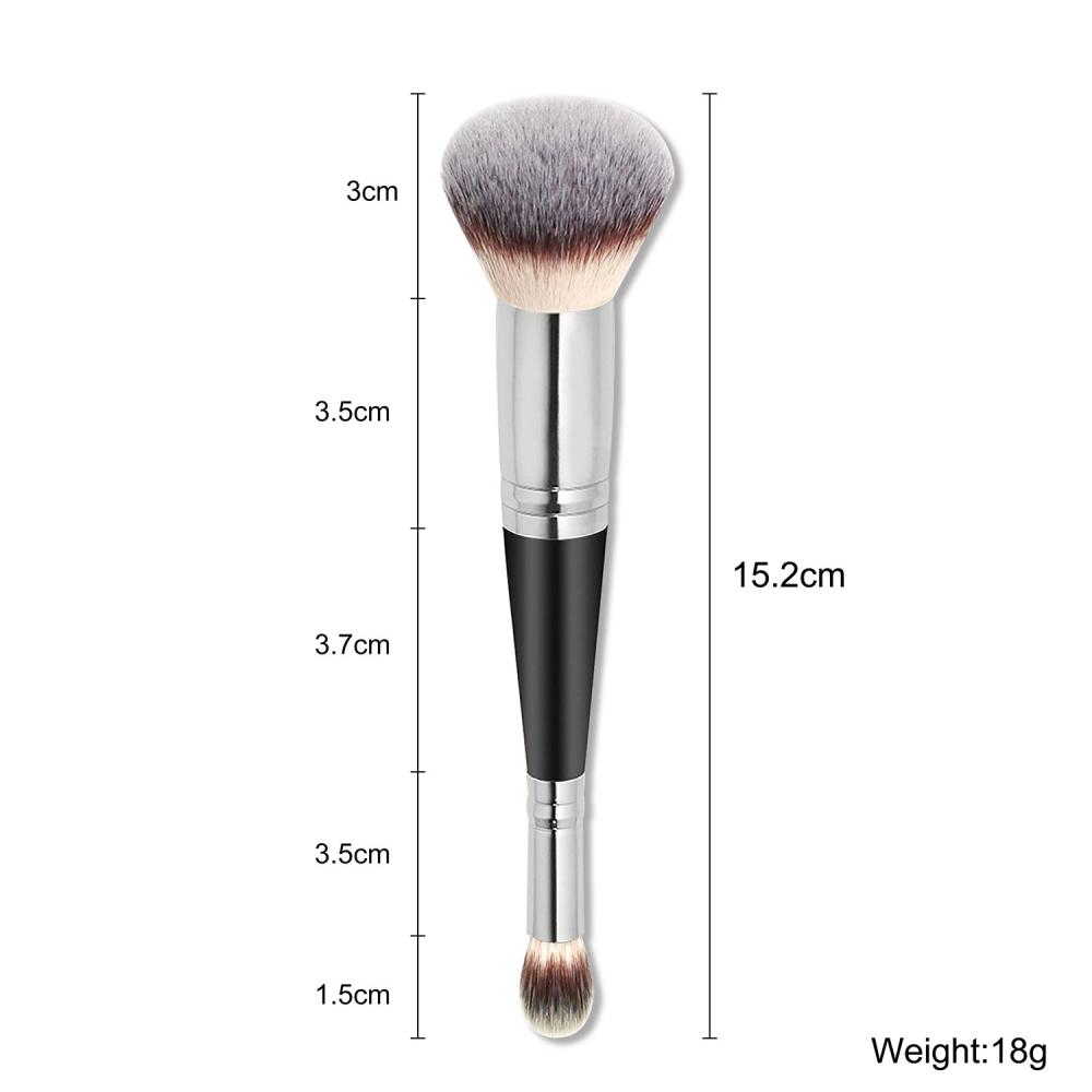 High Quality Private Label Professional White Single Makeup Brush Tools Foundation Concealer 2 In 1 Double Ended Makeup Brush7 Jpg